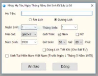  Tử Vi 8 Trần Nhật Thành   Phần mềm an sao tử vi 